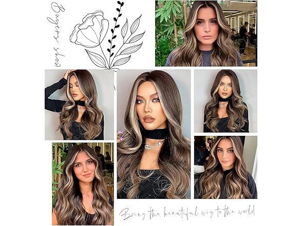 Women's Brown Synthetic 22" Wig