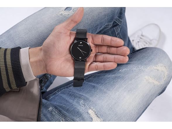 GUESS Men's 44mm Watch Black Steel (GW0460G3M)