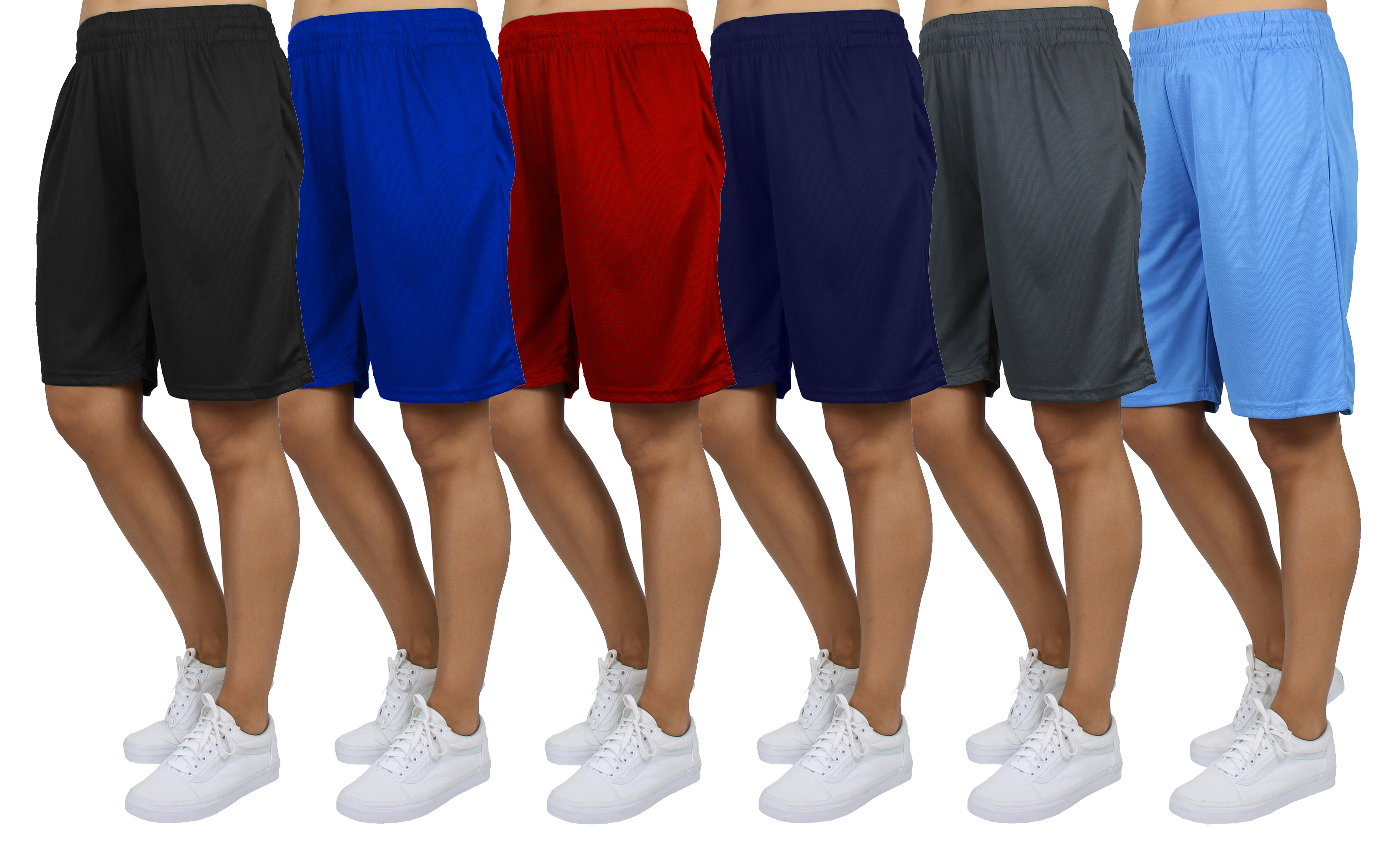 5Pk Womens Moisture Wicking Mesh Shorts - Gallery 6