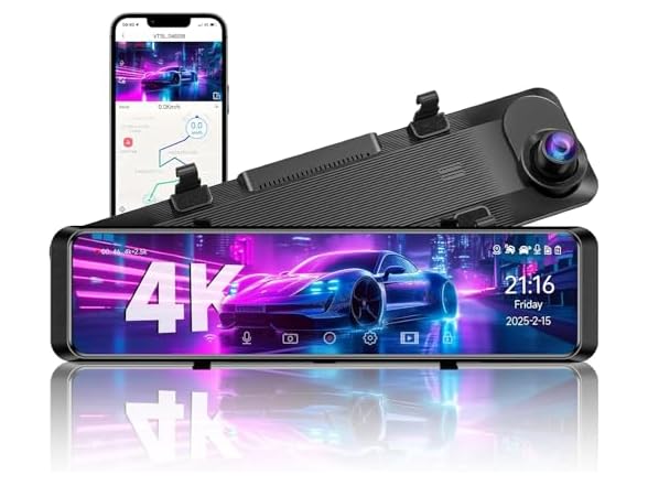 4K Rear View Mirror Camera | 12"