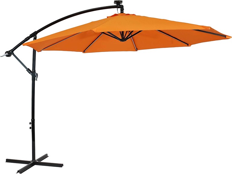 Sunnydaze Decor RUL-021 10ft LED Umbrella -Tangerine O