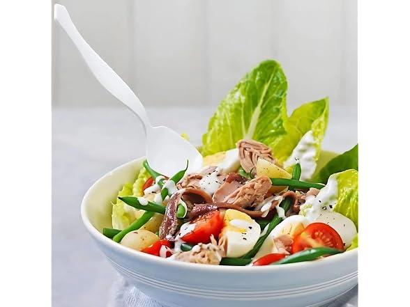 Elegant White Serving Spoon (1 Pc) 