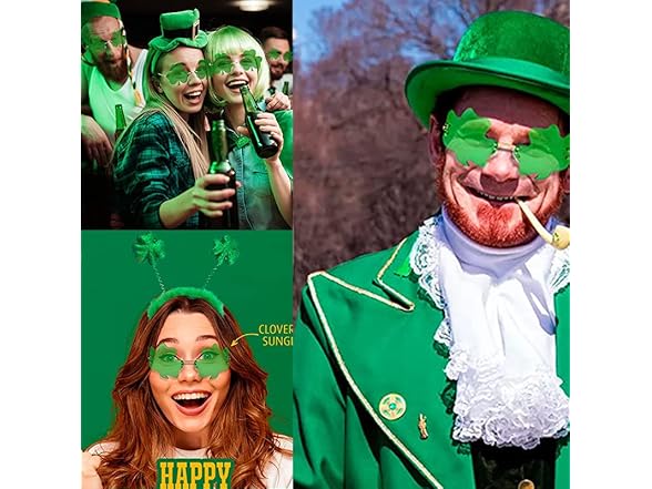 Angjiny St. Patricks Day Glasses