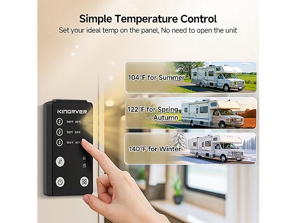 10 Gallon RV Tank Water Heater, KINGRVER HybridShower 10 Pro (Open Box)