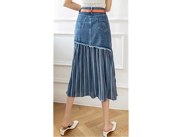Chartou Women (M) Elegant High Waist Pleated Skirt
