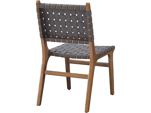 Ball & Cast Dark Grey Faux Leather Woven Chair