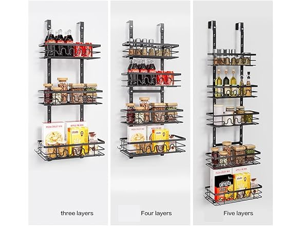 Takywep Over the Door Storage Rack, 3 Layers 