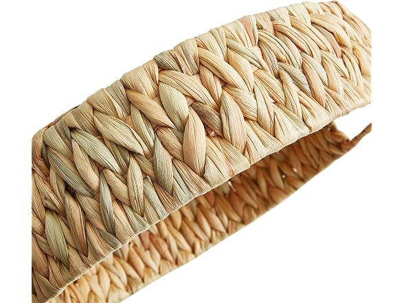 Suptinwear Handwoven Water Hyacinth Rectangular Tray with Handles