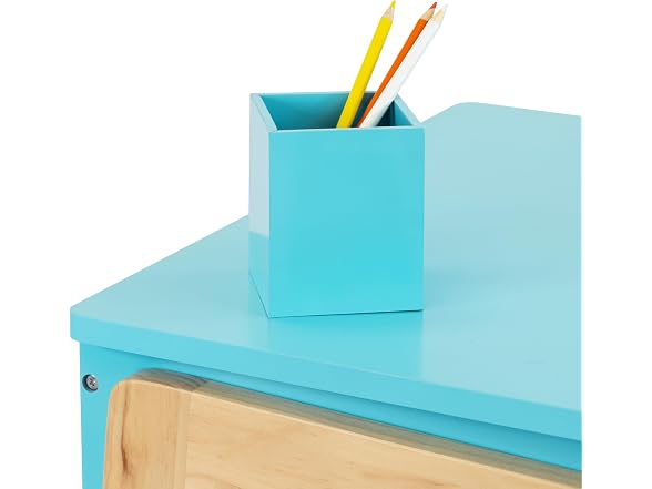 Humble Crew Kids Desk and Chair Set with Bookcase, Toddler Activity Table