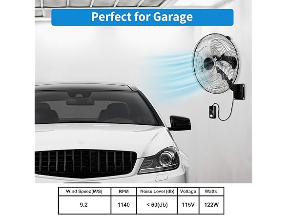 Simple Deluxe 18" Metal Wall Mount Fan