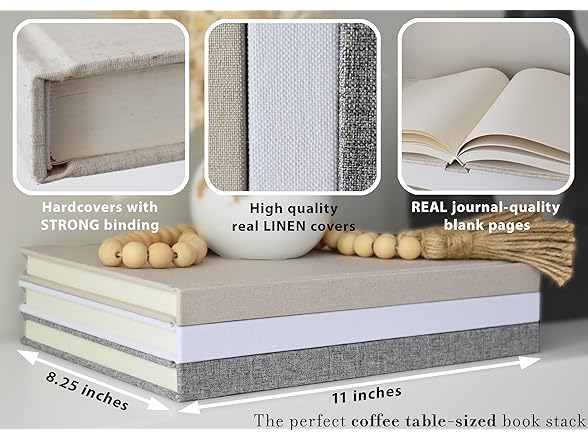 Kigan Home Inc. Linen Covered Books