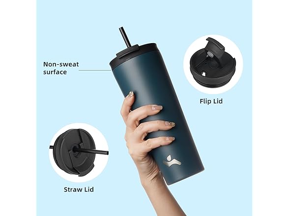 Konokyo 34oz Insulated Tumbler with Lid and Straw