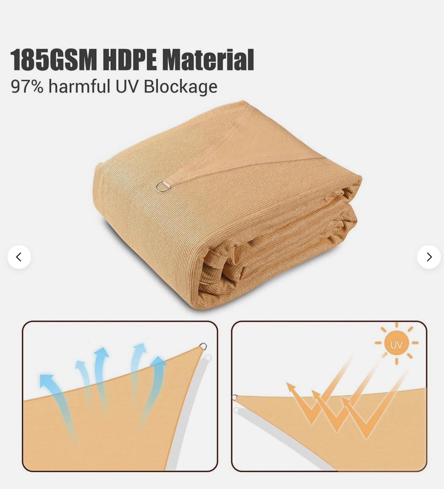 Yescom UV Block Rectangle Sun Shade Sail - Gallery 16