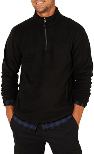 Amazon Essentials Men's Fleece Jacket, 1/4 Zipper Pullover, XX-Large, Black