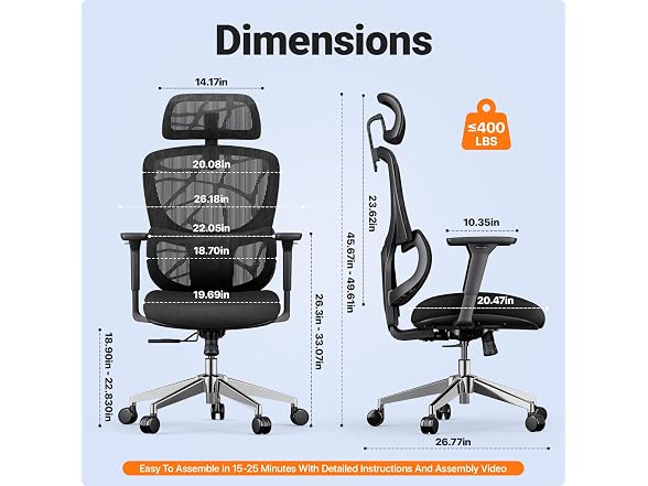 Jacia 400lb Mesh Office Chair - Black