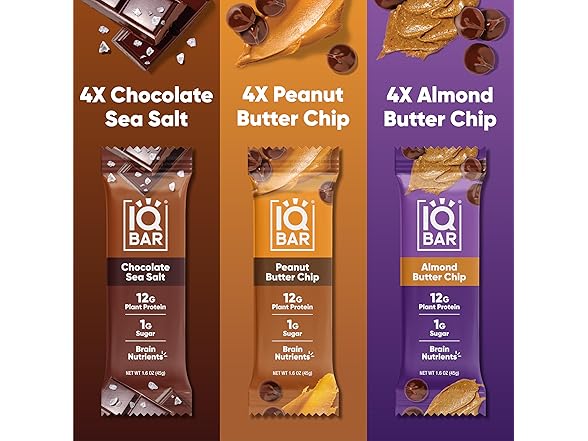24CT IQBAR Clean Plant Protein Bars- Your Choice