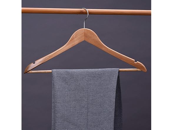 Sukkiri Homu Wooden Hangers 20 Pack, Natural Color