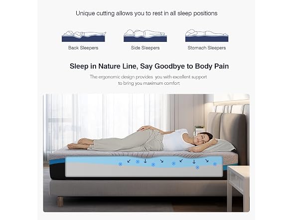 Avenco 10 Inch Gel Memory Foam Queen Mattress