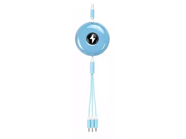 3P 3PX-3N1RETRACABLE-BLU 3N1 retractable Charging Cable
