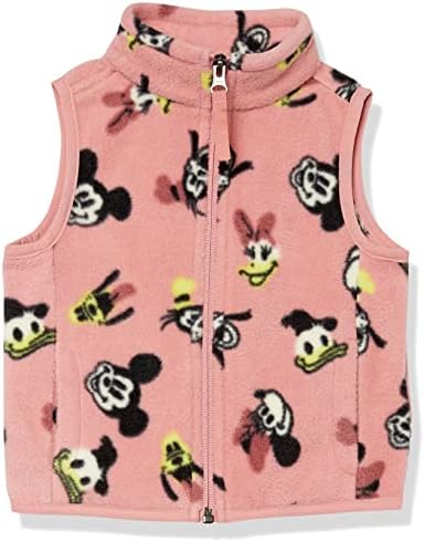 Amazon Essentials Disney | Marvel | Star Wars | Princess Toddler Girls' Polar Fleece Vest, Minnie and Friends, 3T