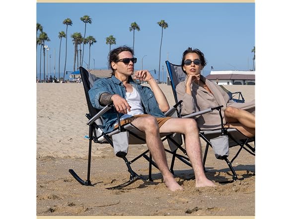 Foldable Rocking Camp Chair, Large Cup Holder