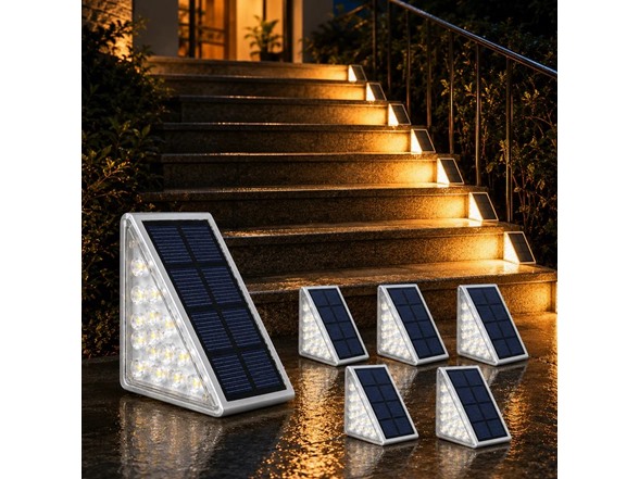 Infinite Basics 6-Pack Triangle Solar Step Lights Outdoor