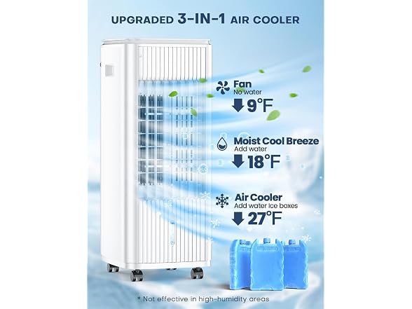 BALKO Evaporative Air Cooler, 3-IN-1 Swamp Cooler