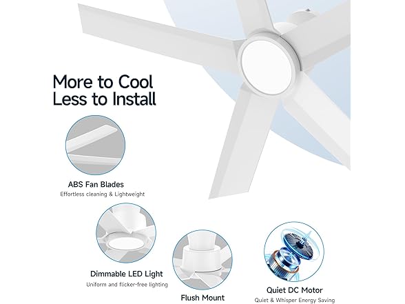 ocioc 52in Smart Ceiling Fan Alexa
