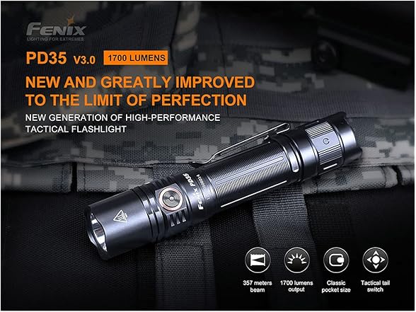 Fenix PD35 v3.0 Tactical Flashlight Rechargeable