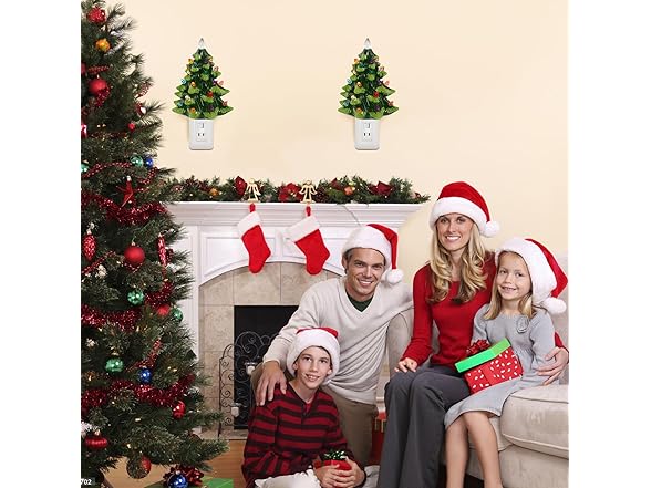 Lakumu 2Pk 6’’ Christmas Tree Night Lights- Green