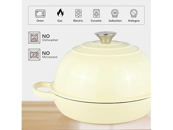 6QT Bread Dutch Oven Pot with Lid