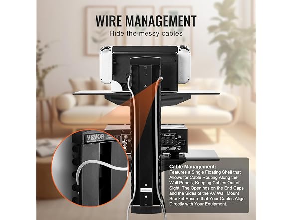 VEVOR 2-Shelf Multimedia Wall Shelf