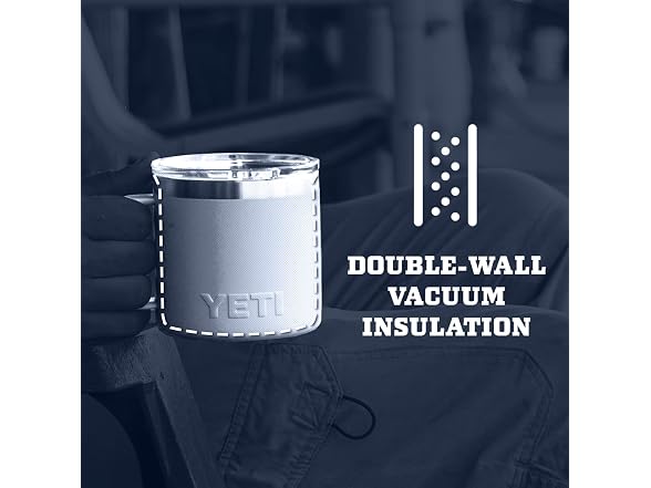 YETI Stainless Steel Rambler Drinking Cup, 14oz, Offshore Blue