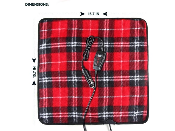 Zone Tech Red Plaid 12V Warming Pad