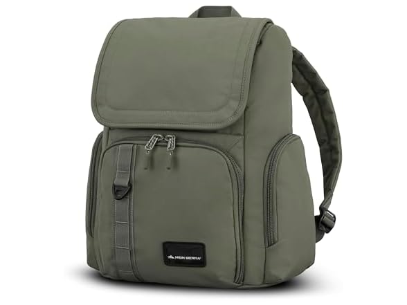 High Sierra Lineage Flap Backpack- Olive