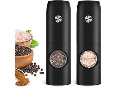 $14.99, Was $29.99, 50% Off! FRTONYI Salt and Pepper Grinder Set, Black dealfomo