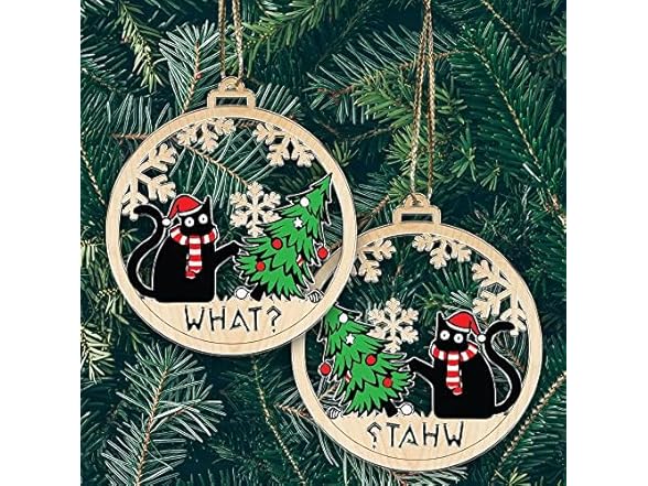 Donawings Black Cat What? Ornament