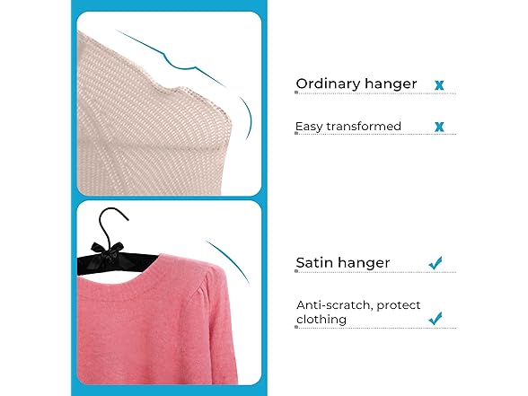 Sukkiri Homu 10-Pack Satin Padded Hangers Black