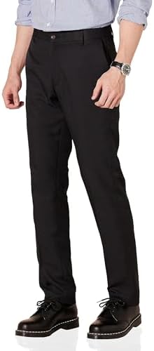 Amazon Essentials Men's Slim-Fit Flat-Front Dress Pant, Black, 35W x 34L