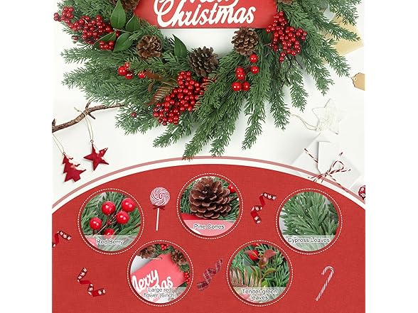 TISEMENT Christmas Wreaths for Front Door