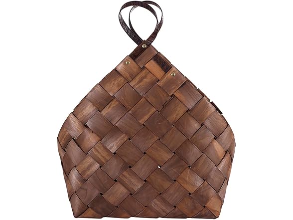 Woven Storage Basket Set of 2, Dark Brown