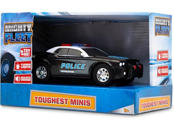 Mighty Fleet Toughest Minis 5" Police Cruiser Toy w/Lights & Sounds