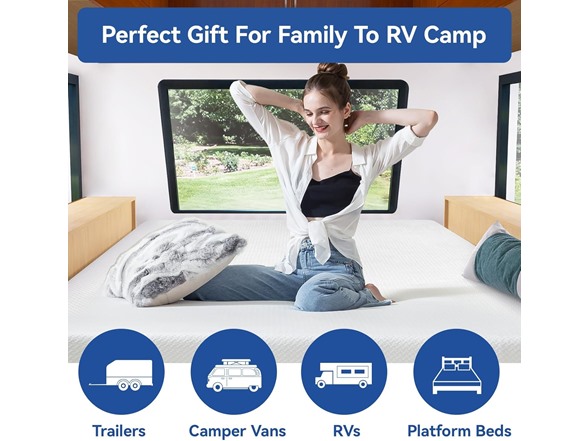 WEUP 10 Inch Short King RV Mattress with Tencel Cover