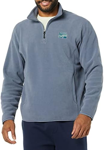 Amazon Essentials Disney | Marvel | Star Wars Men's Polar Fleece Quarter-Zip Mock Jackets, Marvel Comic Logo, Medium