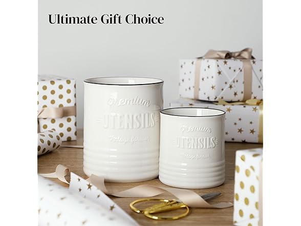 White Kitchen Utensil Holder 