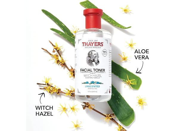 Thayers Unscented Witch Hazel Toner 12oz 3 Pack