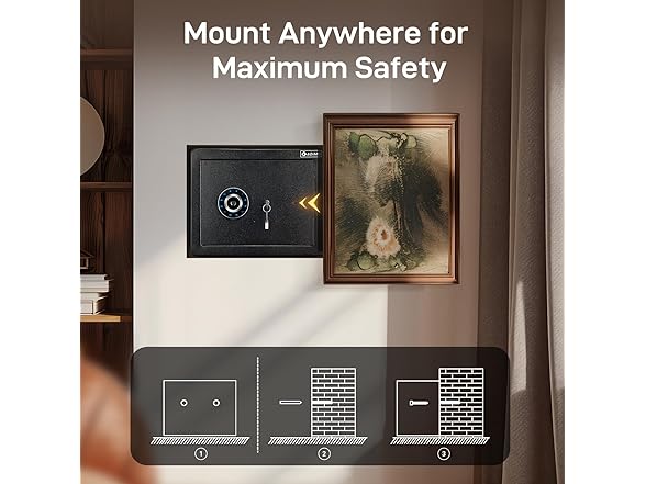 ADIMO BGX-M/D-30D Biometric 1.2 CuFt Fingerprint Home Safe