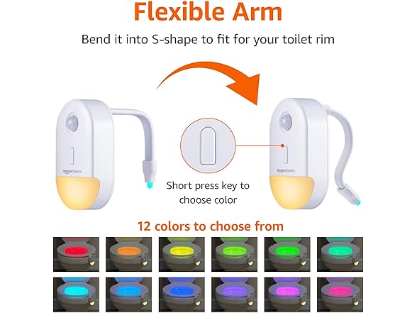 Amazon Basics Color Changing LED Toilet Bowl Light, 2PK
