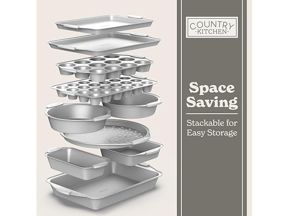 10-Pc Nonstick Stackable Bakeware Set