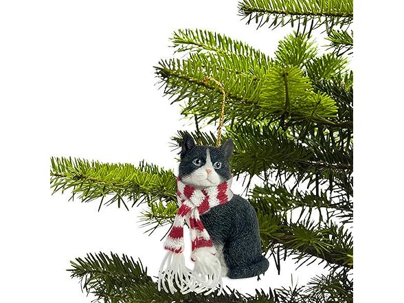 Sandicast Shorthair Tuxedo Cat with Red